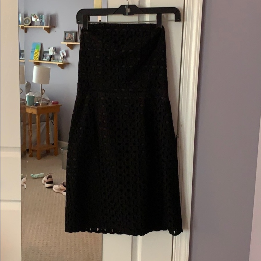 Strapless black pattern dress